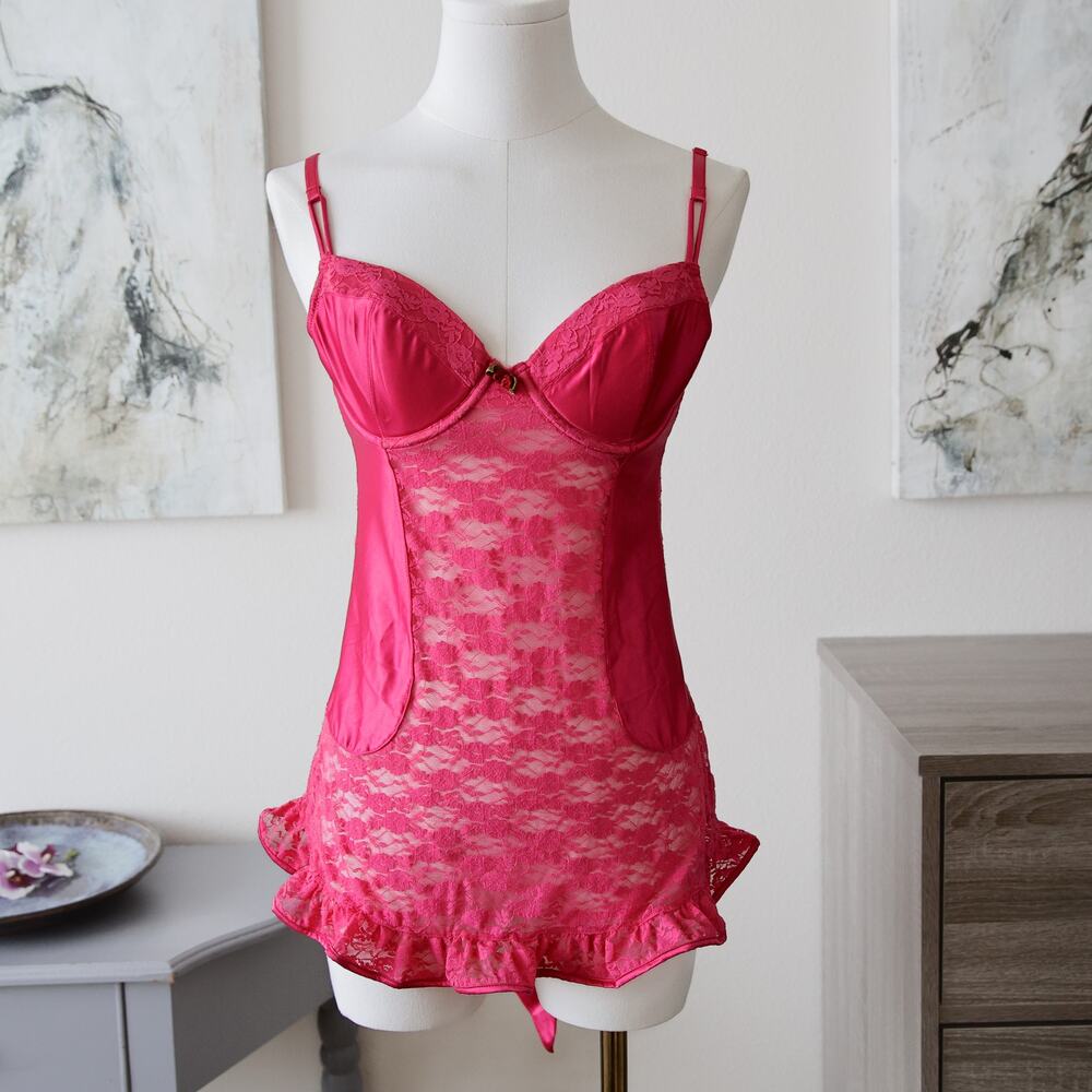 Jezebel Pink babydoll maid lingerie size S